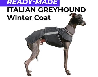 Ready-Made Italian Greyhound Winter Coat – Waterproof, Warm, Full Belly Cover – Fleece Lined Dog Jacket
