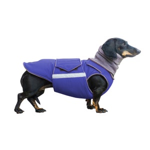 Dachshund Dog Coat Extra Warm Winter Dog Jacket with underbelly protection and neck warmer Waterproof outer with fleece Custom made image 1