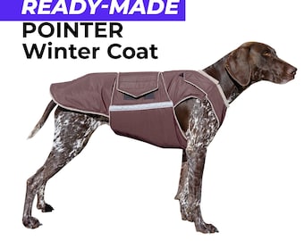 Ready-made German Pointer Winter Coat – waterproof outer and fleece lining
