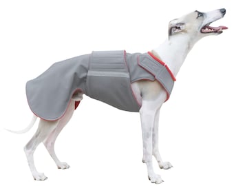 Whippet / Greyhound Dog Coat - SoftShell dog jacket - Custom dog raincoat -  SoftShell/ Fleece Coat - Made to measure