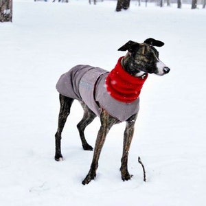 Dog Jacket for Whippets - Dog Extra Warm Winter Coat with snood + underbelly protection - Waterproof jacket - Custom made for your dog