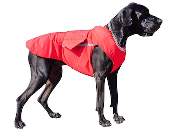 Great Dane Dog Raincoat - Dog Rain Jacket for large dogs - Custom Dog Coat - Waterproof Dog Coat - Black Dog Rain Coat - Custom made