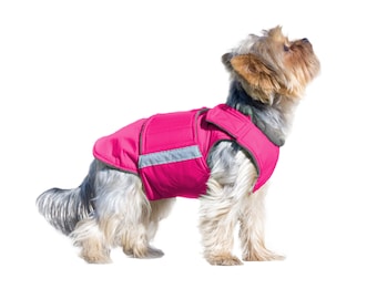 Yorkie Coat - Yorkshire Terrier Dog Jacket with underbelly protection - Waterproof Dog Rain Coat with fleece  lining - Made to measure