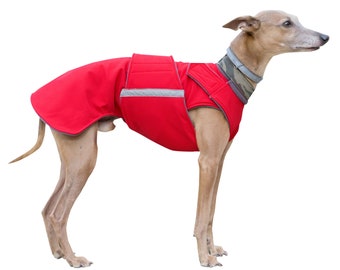 Whippet Coat -  Winter Dog Jacket with underbelly protection -  Waterproof jacket - Custom made for your dog