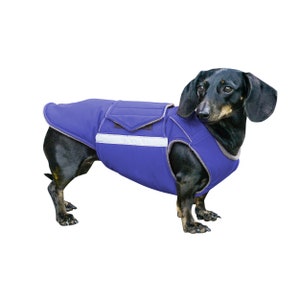 Dachshund Extra Warm Winter Dog Coat - Dog Jacket with underbelly protection - Custom Dog Clothes - Waterproof / Fleece Coat - Custom made