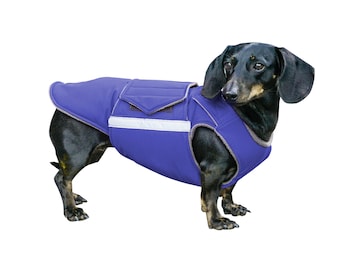 Dackel Extra Warmer Winter Hundemantel - Hundejacke mit Unterbauchschutz - Individuelle Hundekleidung - Wasserdicht / Fleece-Mantel - Maßgefertigt