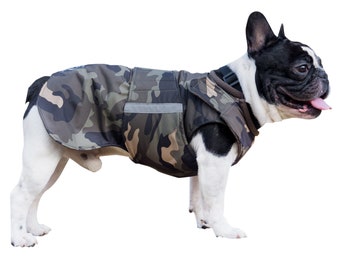 French Bulldog Raincoat - Dog jacket with underbelly protection - Dog Raincoat - Custom made for your dog