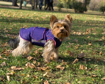 Yorkie Coat Yorkshire Terrier Dog Jacket With Underbelly Protection Waterproof Dog Rain Coat With Fleece Lining Made to Measure Etsy Canada