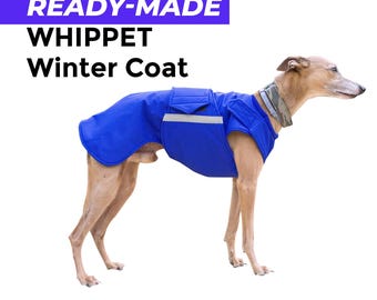 Ready-made Whippet Winter Coat - waterproof outer and fleece lining
