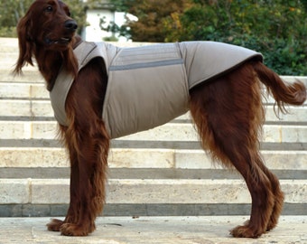 Irish Setter Dog Winter coat - Dog Rain Jacket with underbelly protection - Waterproof Dog Coat - Dog Rain Coat - Custom made for your dog