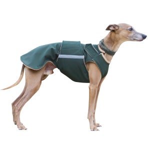 Whippet / Greyhound Dog Coat - SoftShell dog jacket - Custom dog raincoat -  SoftShell/ Fleece Coat - Made to measure