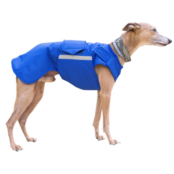 Manteau Whippet avec protection du ventre - Veste pour chien d’hiver - Vêtements pour chiens imperméables / polaires - Sur mesure pour votre chien