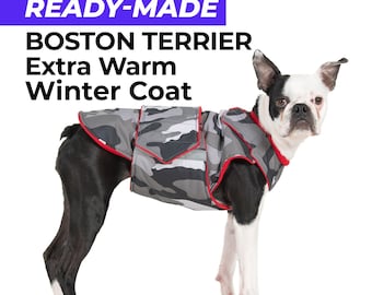 Ready-made Boston Terrier Extra Warm Winter Coat - Insulated Jacket
