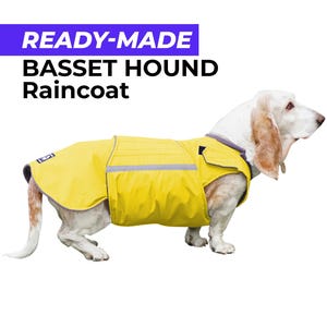 Kant-en-klare Basset Hound-regenjas - Basset Hound-jas - waterdichte buitenkant met canvas voering