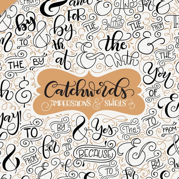 Catchwords, ampersands & swirls - Vector resources - Wedding invitations