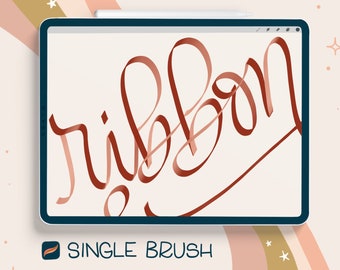 SINGLE Procreate Brush - Ribbon Brush - Brush for iPad lettering, Illustration, Digital art brush iPad Pro