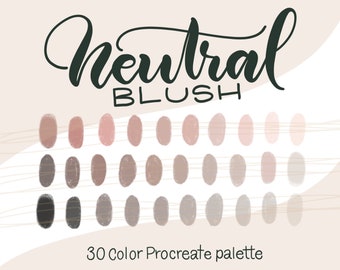 Neutral Blush - PROCREATE COLOR PALETTE - iPad lettering, Illustration Color swatches, Digital art palette iPad Pro