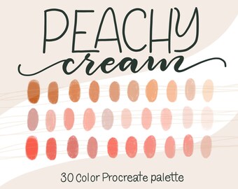 Peachy Cream - PROCREATE COLOR PALETTE - iPad lettering, Illustration Color swatches, Digital art palette iPad Pro