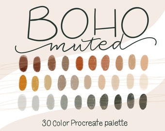 Boho Muted - PROCREATE COLOR PALETTE - iPad lettering, Illustration Color swatches, Digital art palette iPad Pro