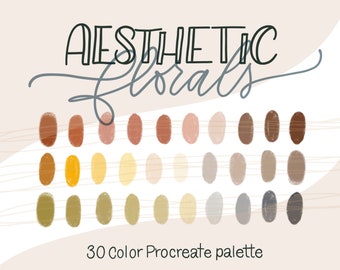 Aesthetic Florals - PROCREATE COLOR PALETTE - iPad lettering, Illustration Color swatches, Digital art palette iPad Pro