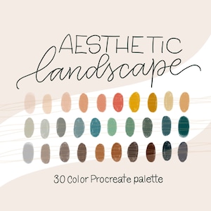 Aesthetic Landscape PROCREATE COLOR PALETTE iPad lettering, Illustration Color swatches, Digital art palette iPad Pro image 1