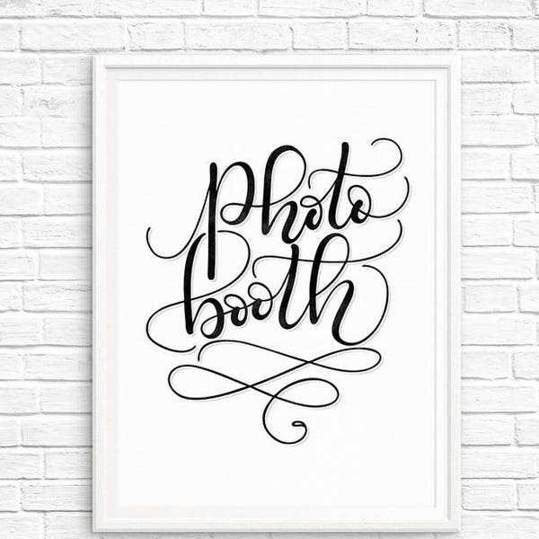 Photo booth - Party printable - Reception quote decor - Printable wall art - Birthday Print quote