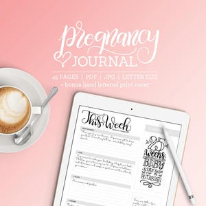 Pregnancy Journal 45 pages Letter size Printable Hand lettered details image 4