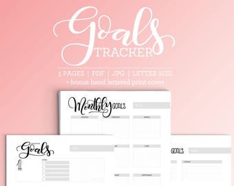 Goal tracker pack (5 pages) - Letter size - Printable planner