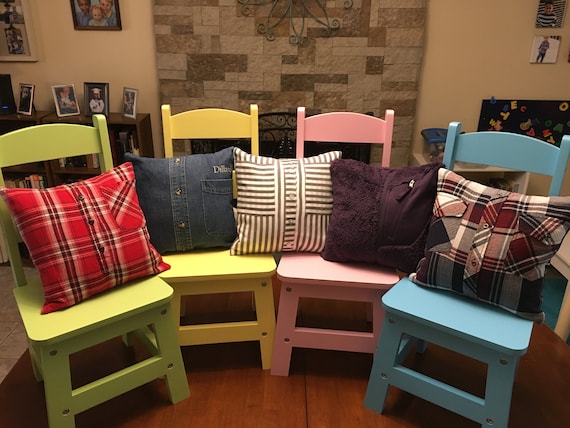 Memory pillows (made from flannel shirt, dress shirt, or sweater)