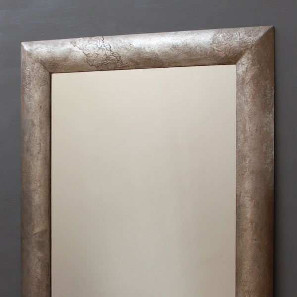 Miroir mural argenté - Miroir moderne pour décoration d'intérieur ( à la feuille d'aluminium)