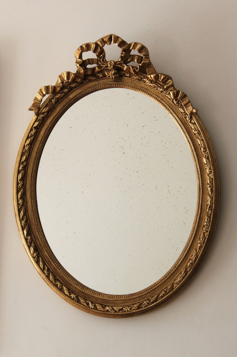 Wall Oval Mirror French Vintage Golden