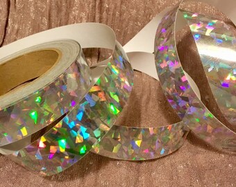 Silver Crystals Holographic Taped Polypro Hoop