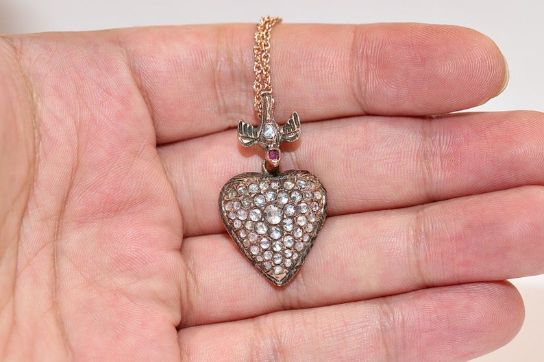 Antique Original 8k Gold Natural Rose Cut Diamond Decorated Etsy