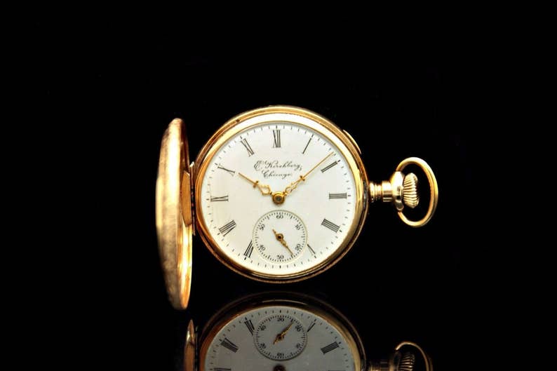 Antique original elgin hallmark pocket watch perfect 14k gold Etsy