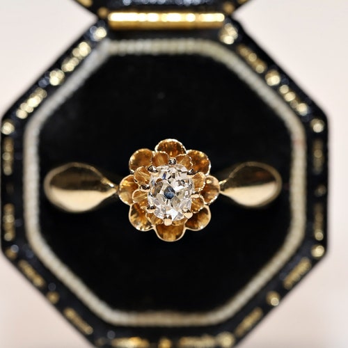 Victorian 14K Gold Rose Cut DIAMOND Solitaire RING 1890-1900 - Etsy Canada