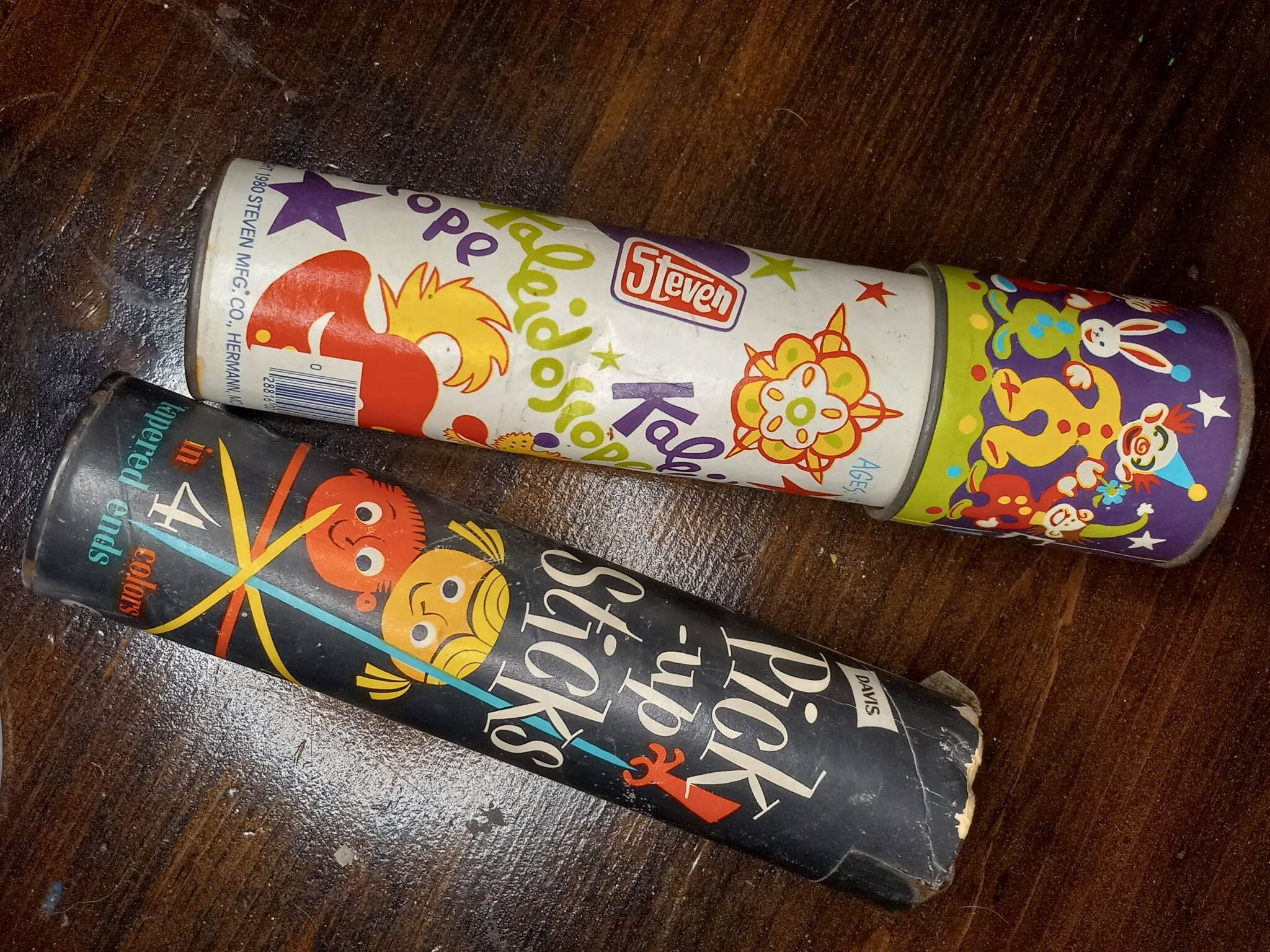 Vintage Toy Lot 1980's kaleidoscope and Pick Up Sticks