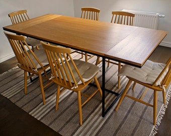 Table, dining table, folding table, desk, office, "Industrial Elegance Oak"