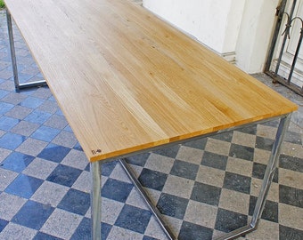 Table, large dining table, kitchen table, wooden table, desk, writing desk, unique, rectangular, Industrial series "Industrial Dining"