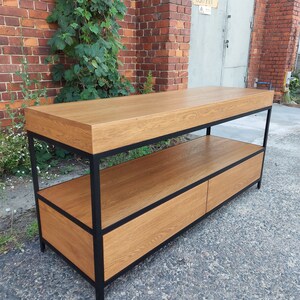 Bathroom vanity, bathroom cabinet, wooden commode, "Industrial Oak" image 8
