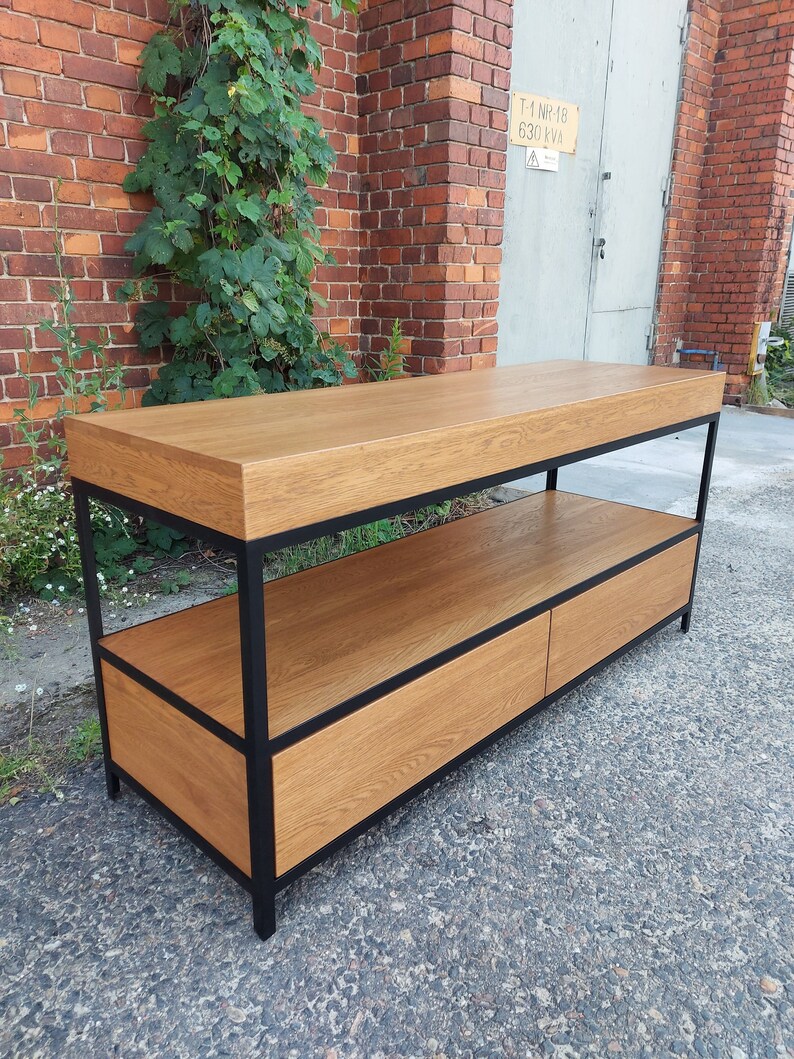 Bathroom vanity, bathroom cabinet, wooden commode, "Industrial Oak" image 8