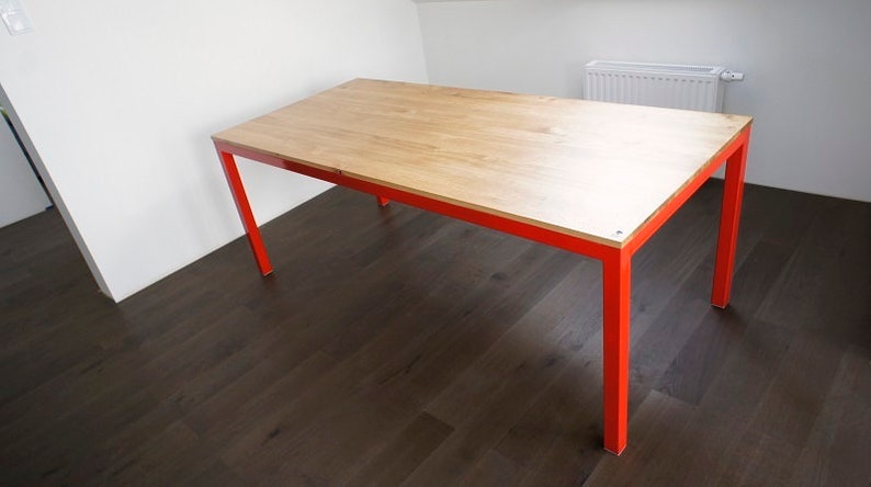 Table, office desk, Industrial Red Oak image 2