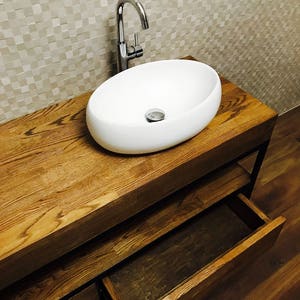 Bathroom vanity, bathroom cabinet, wooden commode, "Industrial Oak" image 5