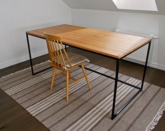 Bureau, bureau, table , Série industrielle « Industrial Oak Elegance »