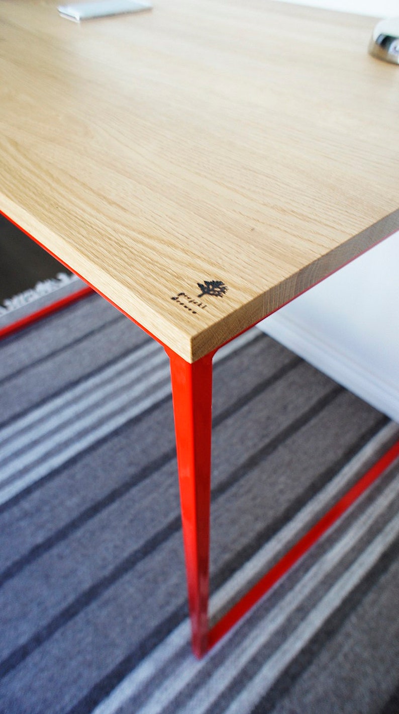 Office desk, desk, table, Industrial Red Oak image 3