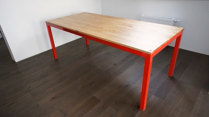 Table, office desk, Industrial Red Oak image 1