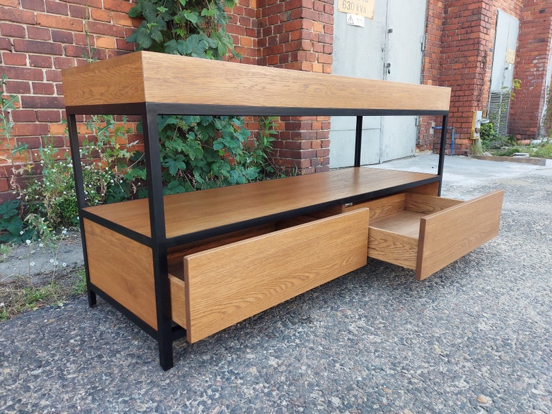 Bathroom vanity, bathroom cabinet, wooden commode, "Industrial Oak" image 9
