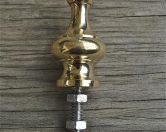 Pair of superb quality antique brass furniture clock finial rope edge finial Z11