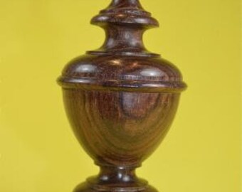 Superb 5 inch antique hardwood turned finial furniture clock mirror top F1