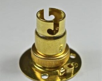 5 BRASS BAYONET FITTING BULB HOLDER LAMP HOLDER EARTHED WITH SHADE RING 10MM L2