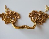 Superb large solid brass Rococo style drawer handle 2005